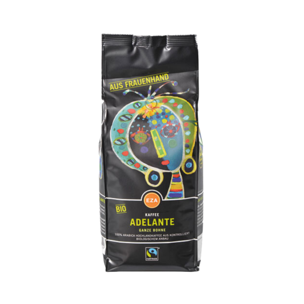 542483 EZA Fairtrade Adelante, Bio Kaffee aus Frauenhand, Ganze Bohne, 1kg